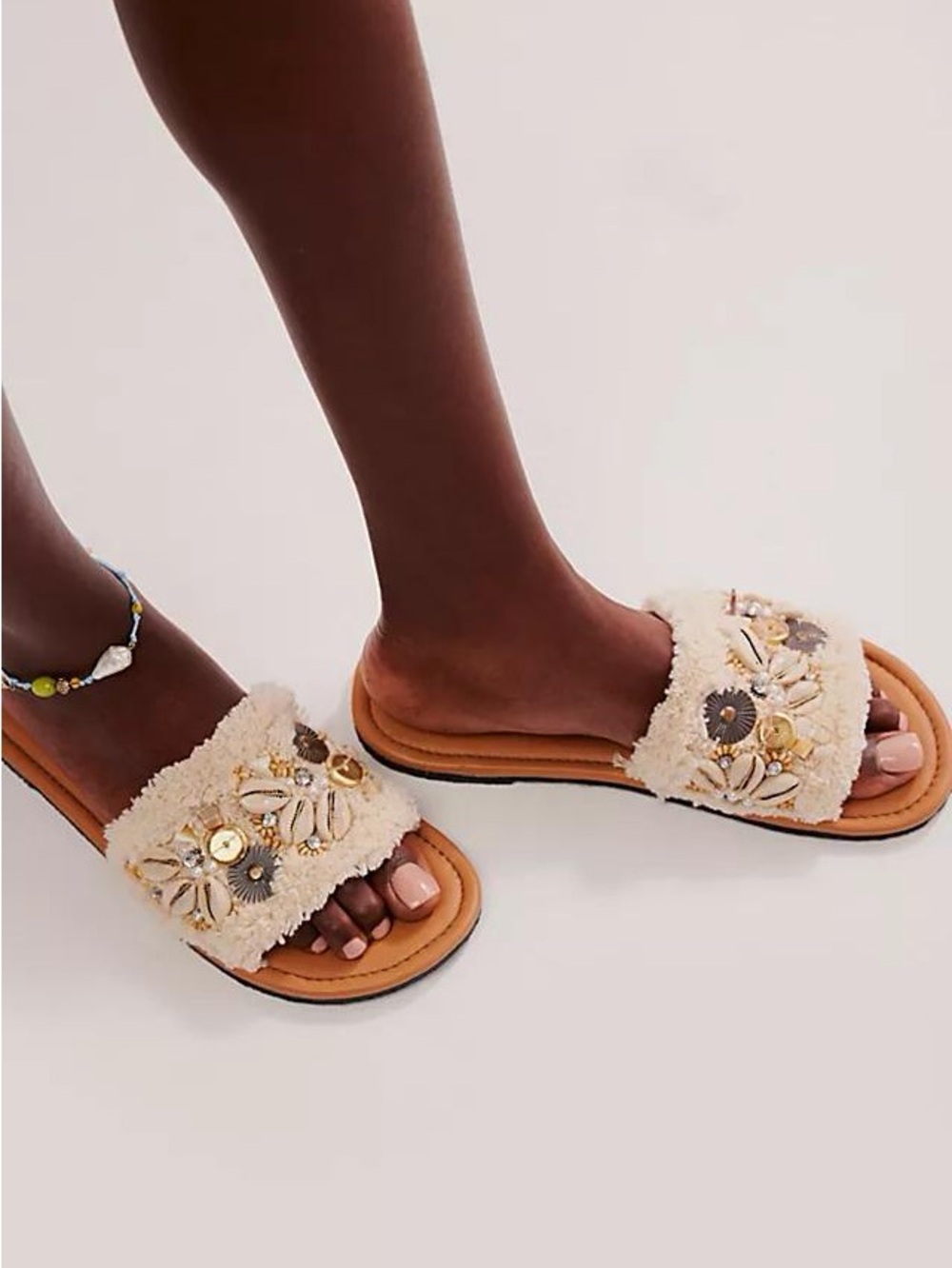 Free People Shipwrecked Slide Sandals, NWOT, Size 6